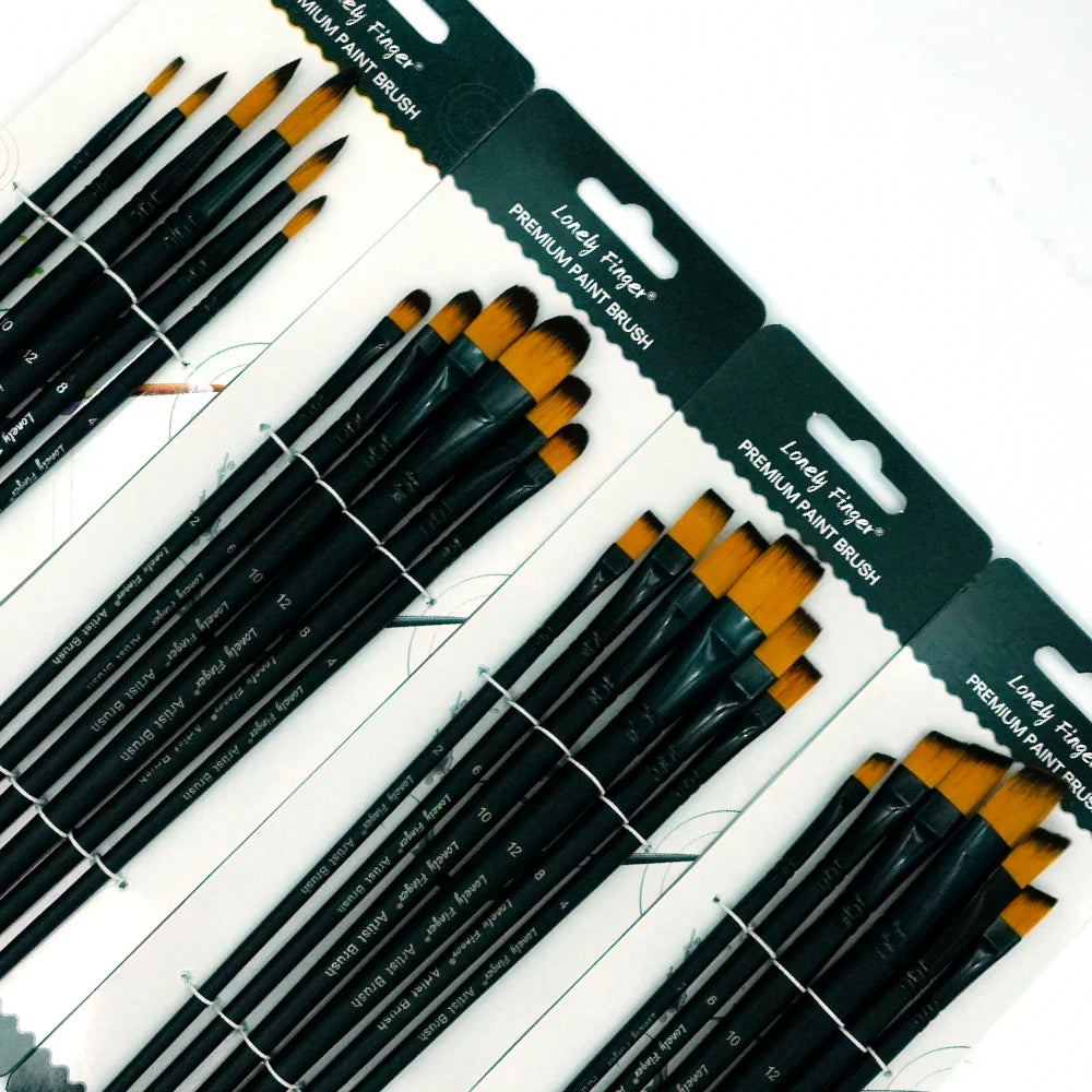 Watercolor Paint Brushes, Nylon Paint Brush Set 6/24Pcs, Artist Paintbrushes for Acrylic Painting, Watercolor Oil Brushes Profes Oasis Select 24PCS Black All
