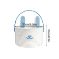 Easter Bunny Basket for Kids Cotton Rope Egg Hunt Container Easter Bunny Baskets with Handle for Toys Snacks Party Holiday Oasis Select Light Blue