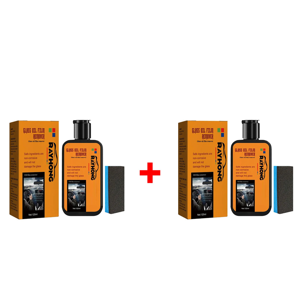 Glass Oil Film Remover for Car Windshield Cleaner with Sponge Car Glass Polishing Clear Window Auto Detailing Improve Clarity Oasis Select 2pcs