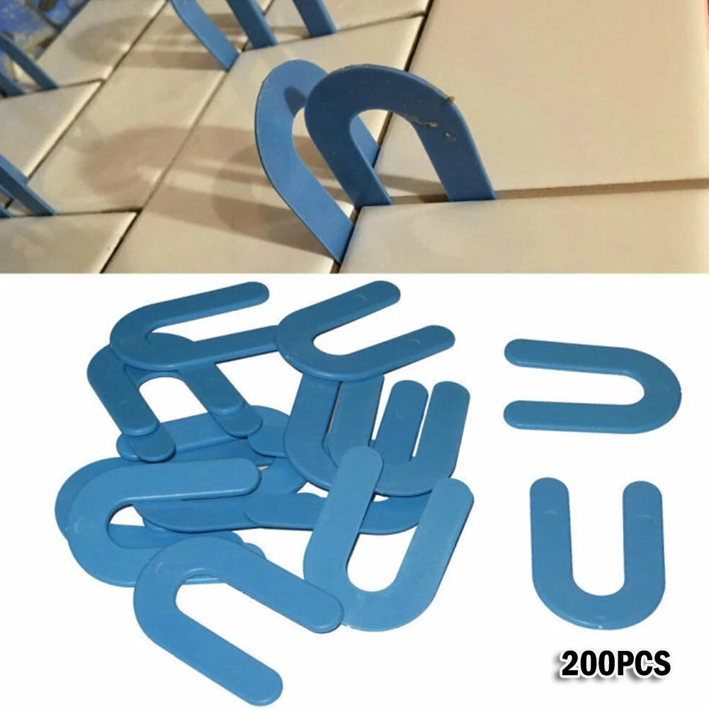 100/200pcs U-shaped Horseshoe Shims Tile Spacers PP Level Wedges Positioning Clips Floor Wall Tile Gap Fixing Construction Tools Oasis Select