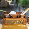 Black Walnut Chinese Living Room Solid Wood Storage Box Multi Functional Dressing Table Desktop Cosmetics Storage Ornament Oasis Select A
