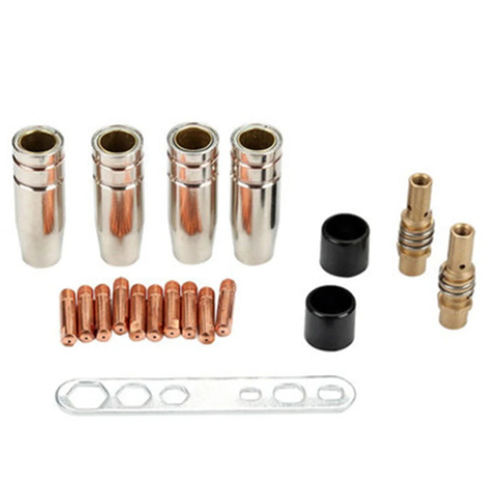 LIKE WISH 19Pcs MB15AK Welding Torch Nozzle Part Kit Conical Nozzle Sleeve Rod Tool Set For 15AK MIG Welder Accessories 1.2M Oasis Select