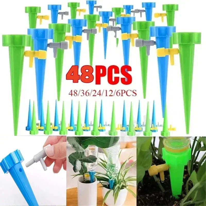 6-24pcs Self Watering Kit Drip Irrigation Indoor Plant Watering Device Horticultural Flower Automatic Watering Device Small Tool Oasis Select