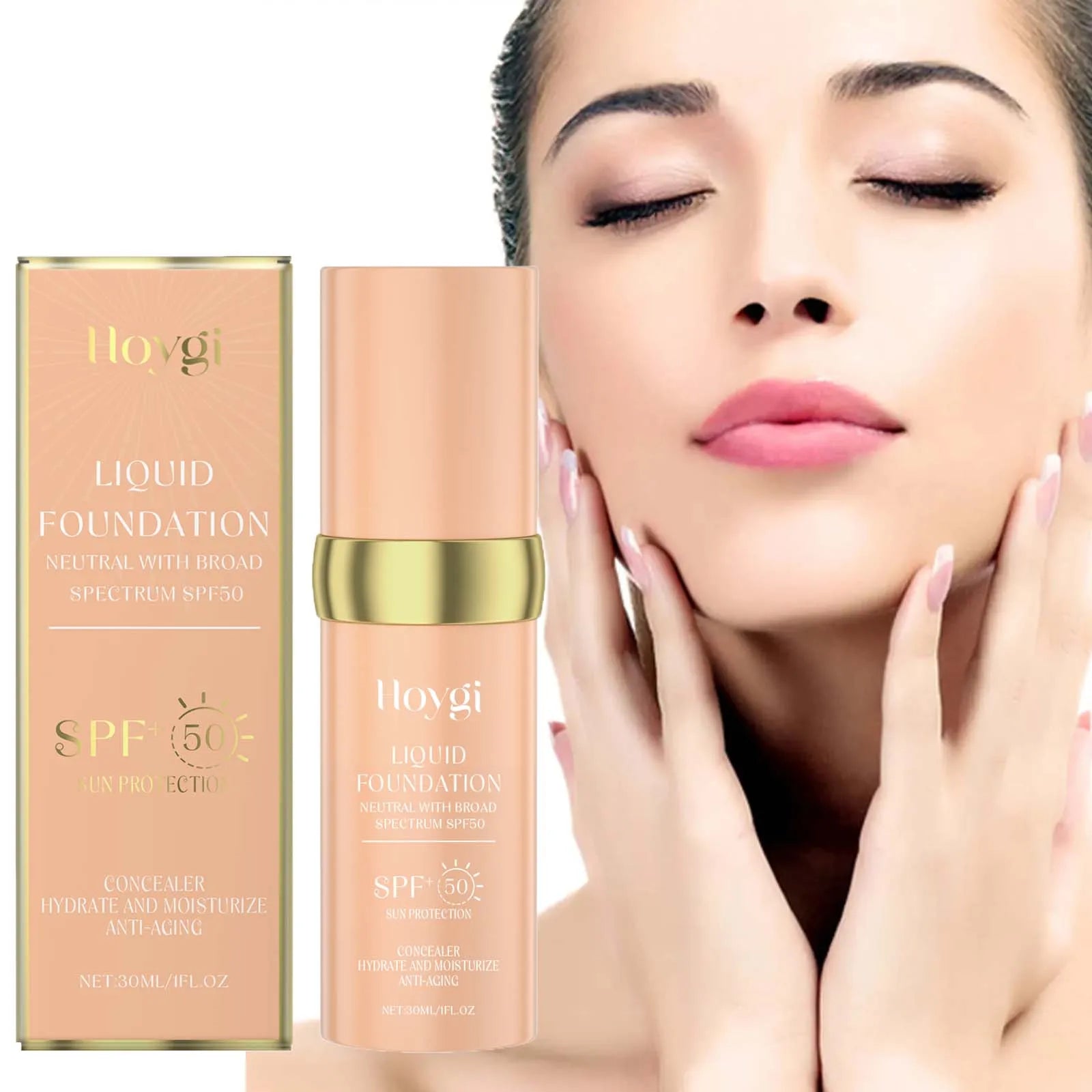 Liquid Face Foundation Spf 50 Temperature Change High Coverage Makeup Base Waterproof Hydrating Foundation Cosmetics Makeup Oasis Select