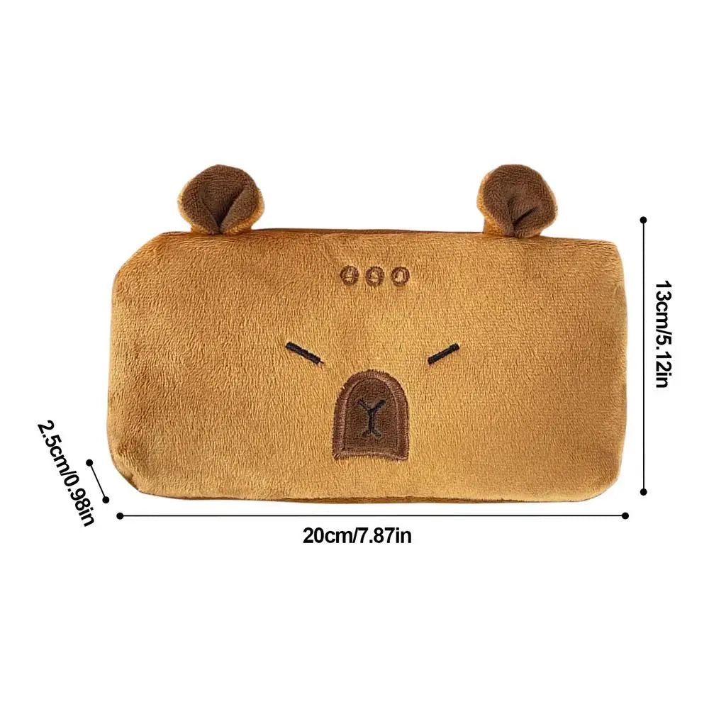 Capibala Plush Pencil Case Cute Large Capacity Pencil Case Office Storage Bag Student Stationery School Supplies Pencil Cases Oasis Select D
