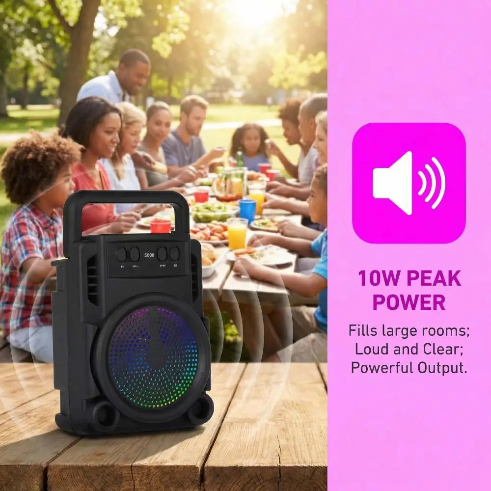 RGB Light Portable Bluetooth Speaker 360° Light Powerful Bass Karaoke Speaker TWS Function Wireless Stereo Party Speaker Oasis Select