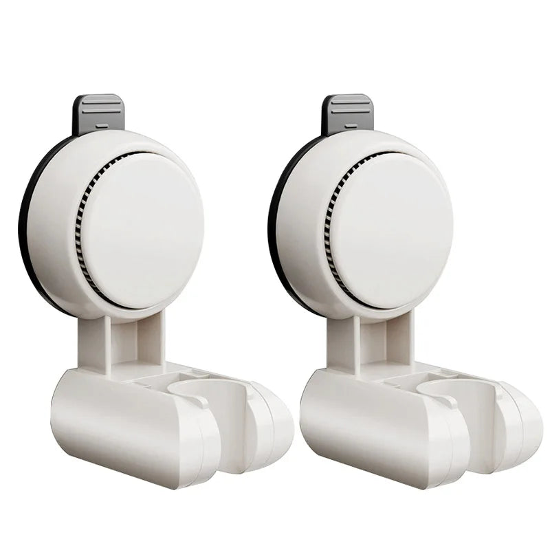 Punch-free Suction Cup Shower Bracket Fixing Artifact Removable and Adjustable Bathroom Shower Rack Shower Head Accessories Oasis Select White-2pcs