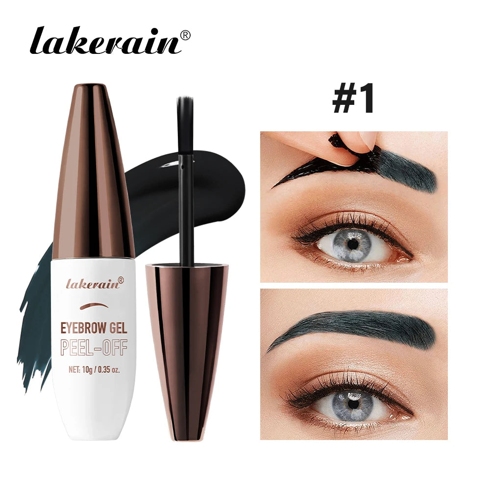 Lakerain Eyebrow Gel Tattoo Easy Peel-off Liquid Dyeing Eyebrow Cream Waterproof Durable Brow Tint Film Forming Cosmetics Oasis Select 1 BLACK
