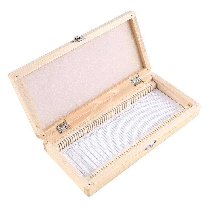 Wooden Slide Storage Box, Holds 50 Slides, Microscope Slide Box Easy Install Easy To Use Oasis Select