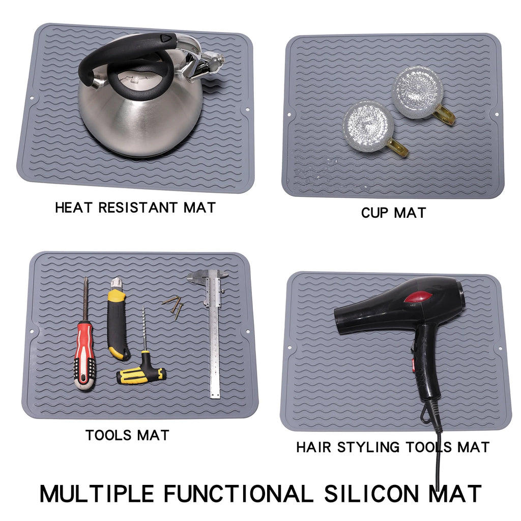Silicone Dish Drying Mat Protector Sink Mat Table Kitchen Home Anti Slip Drying Dishes Drain Mat Heat Resistant Kitchen Sink Mat Oasis Select