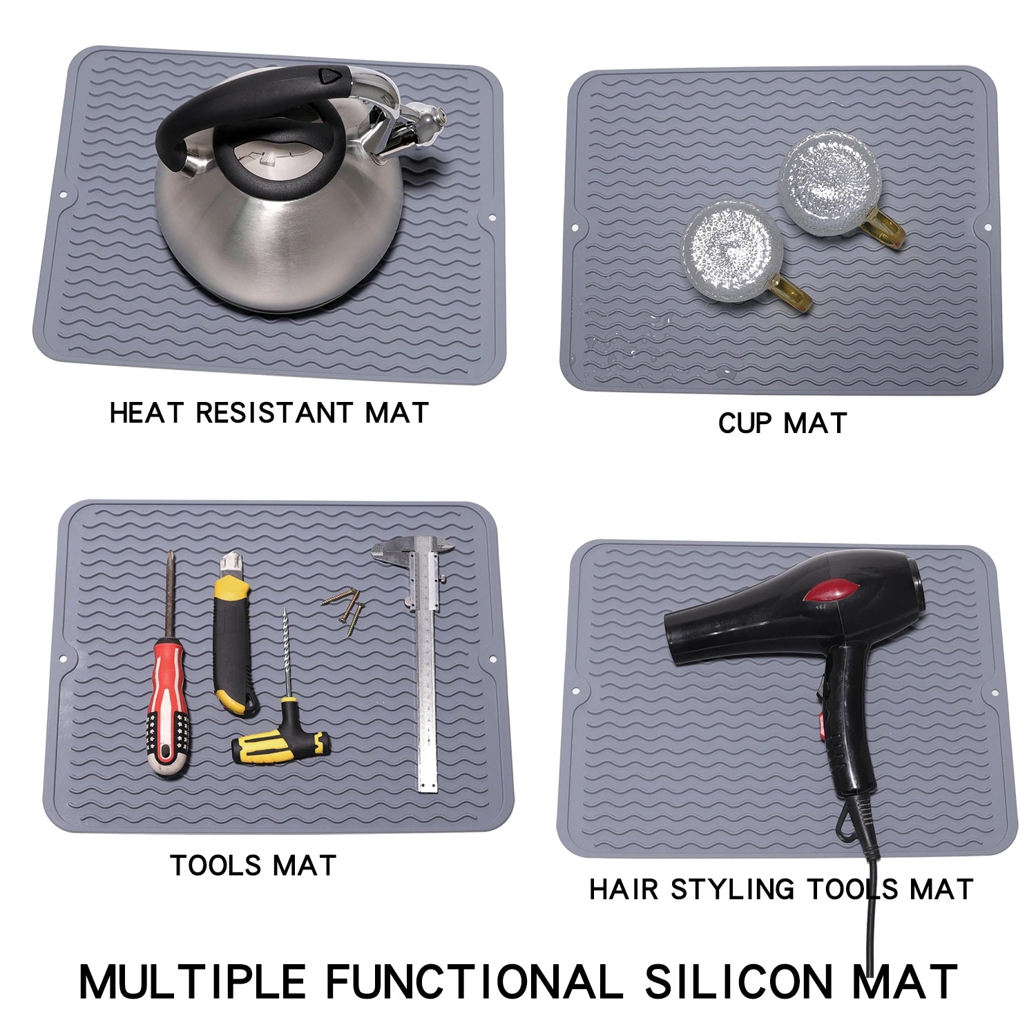 Silicone Dish Drying Mat Protector Sink Mat Table Kitchen Home Anti Slip Drying Dishes Drain Mat Heat Resistant Kitchen Sink Mat Oasis Select