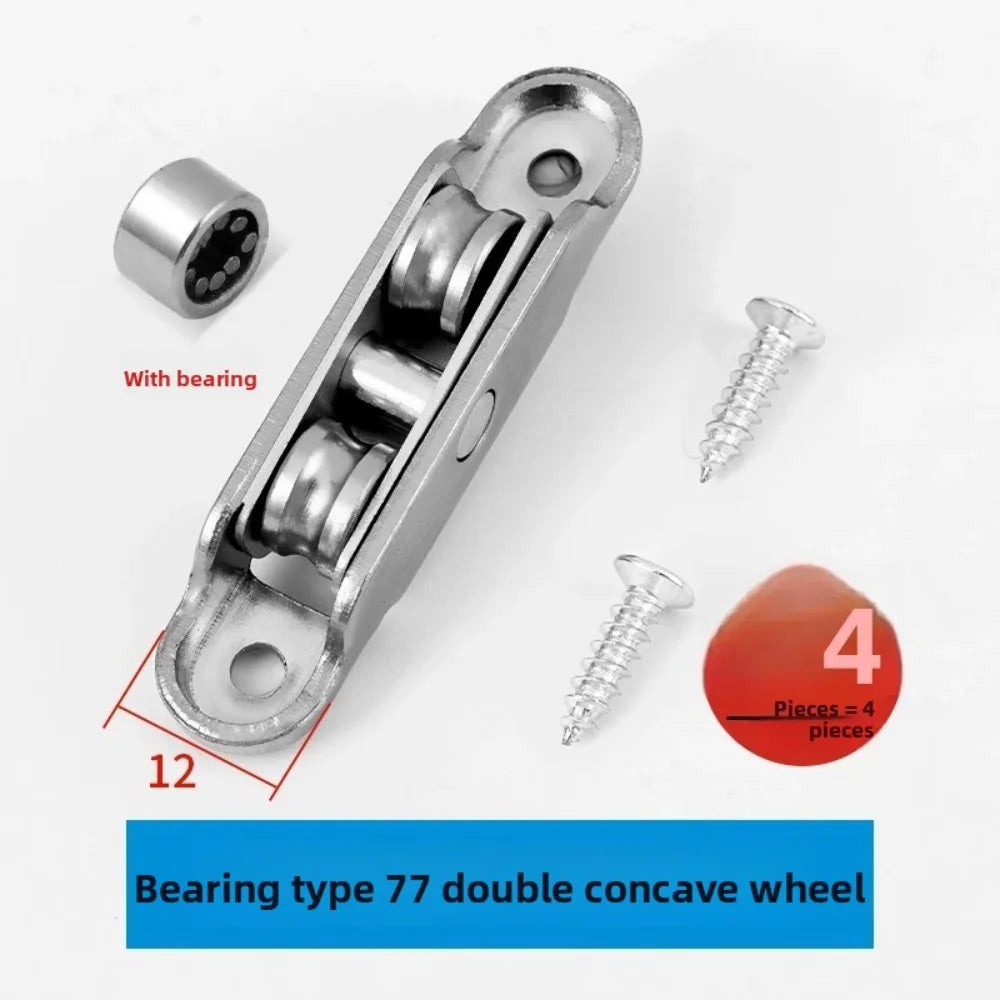 1Pc Stainless Steel Window Pulley Glass Upperand Down Sliding Door Roller Runner Mute Wheel Track Pulley Furniture Oasis Select 77 A