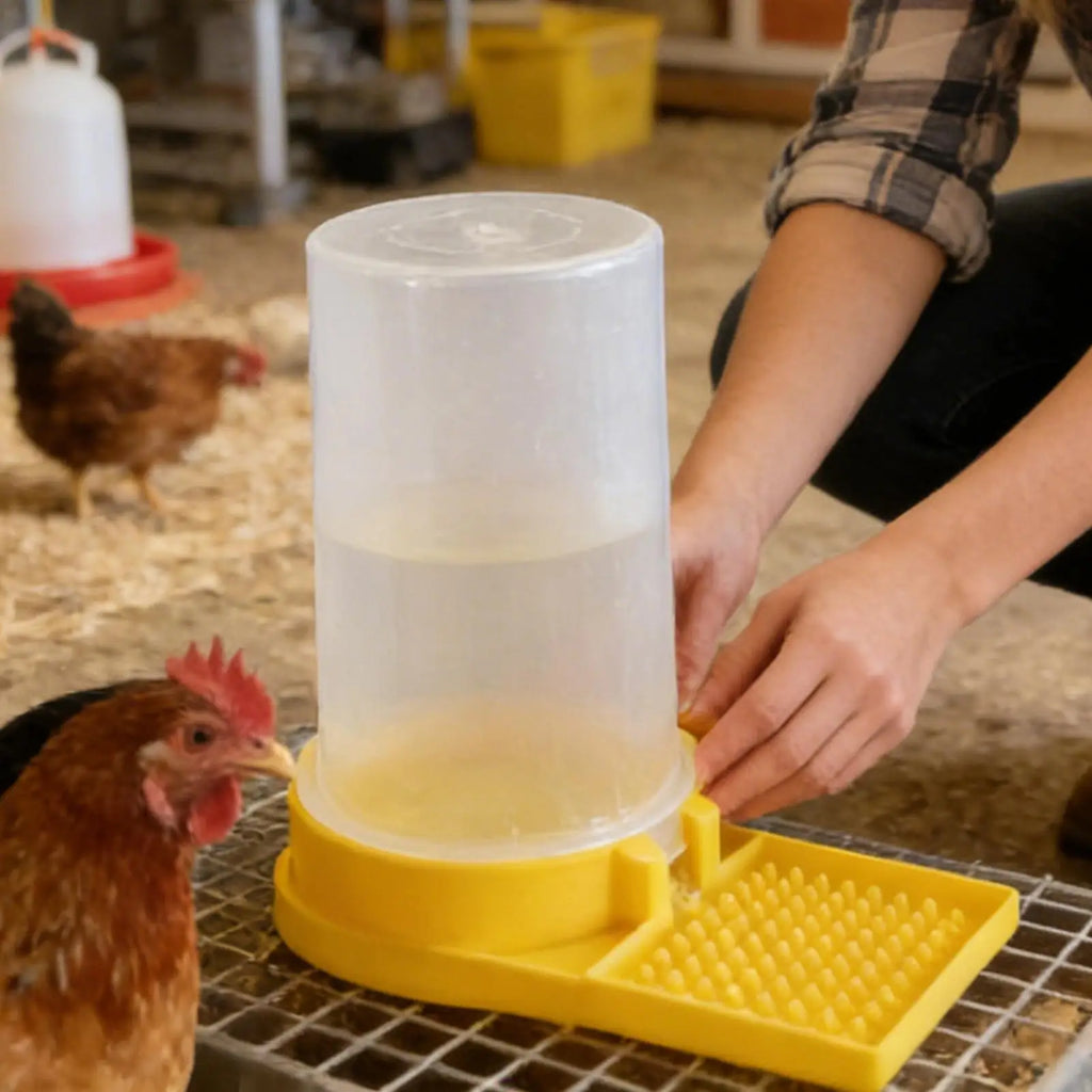 Poultry Feeder Water Cup Leakproof Large Capacity Clear Feeder Water Cup Feeding Container for Chicks Quail Bee Feeders Oasis Select