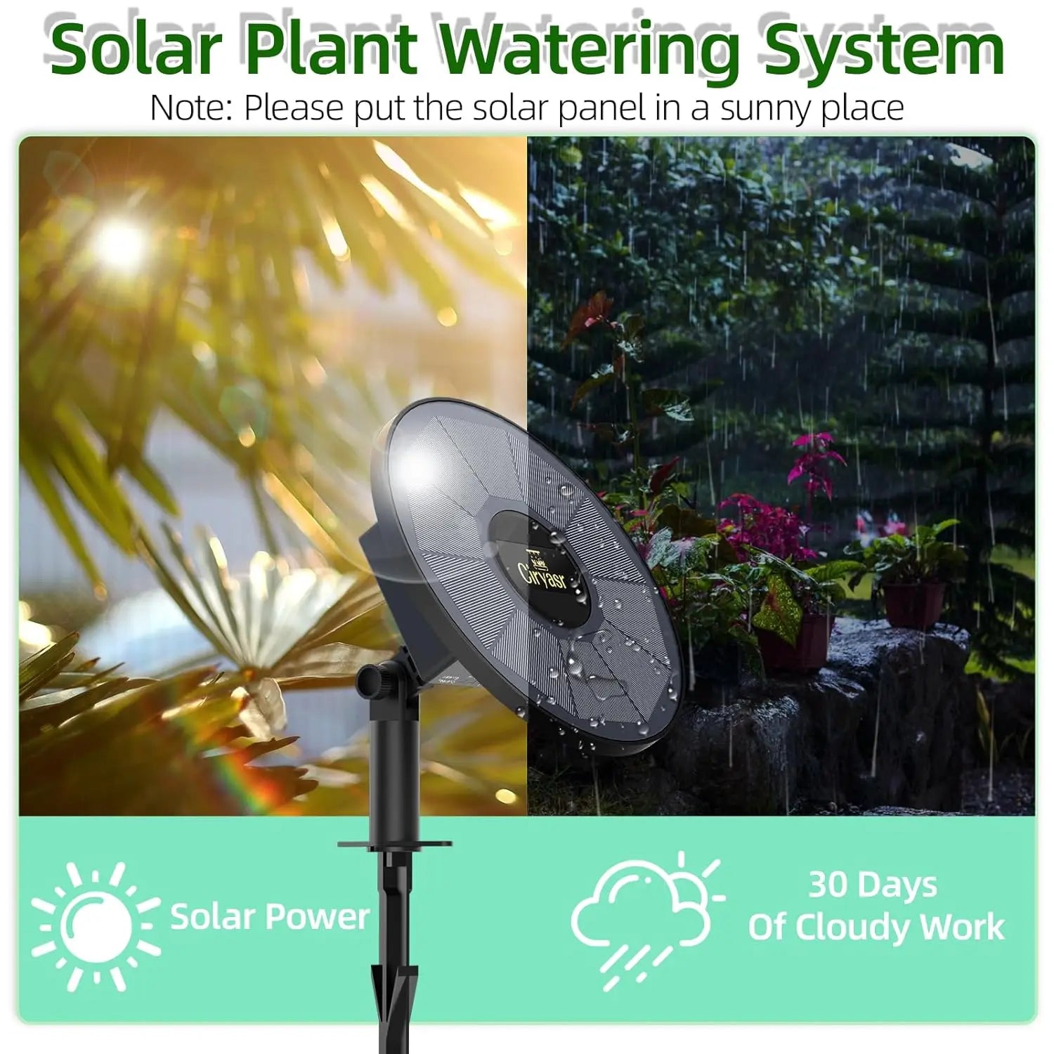 Solar Drip Irrigation System, Automatic Watering System with Battery Timer Modes for Potted Plants for Balconies, Garden Balcony Oasis Select