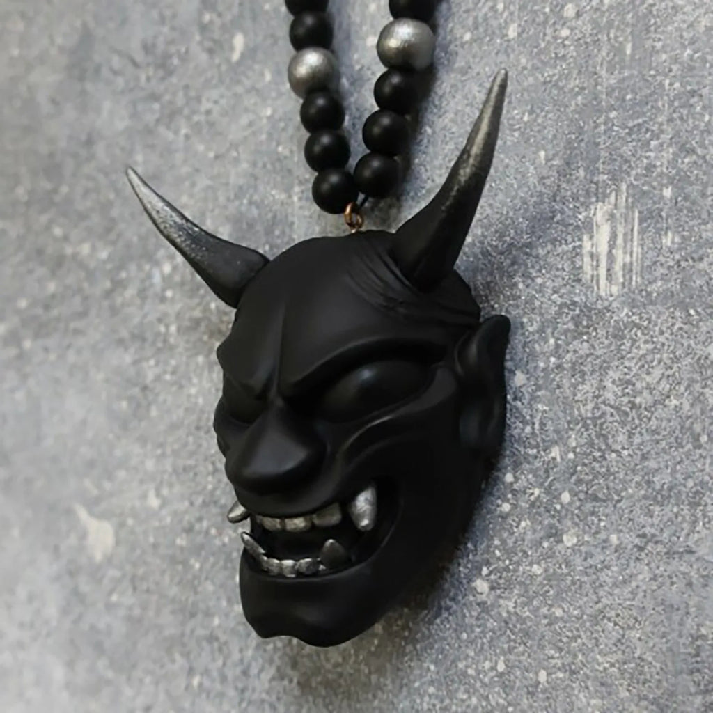 Samurai-Kabuto Helmet Hannya Japanese Oni Car Rear View Mirror Charm Japanese Ghosts Hanging Ornament Personalized Pendant Oasis Select