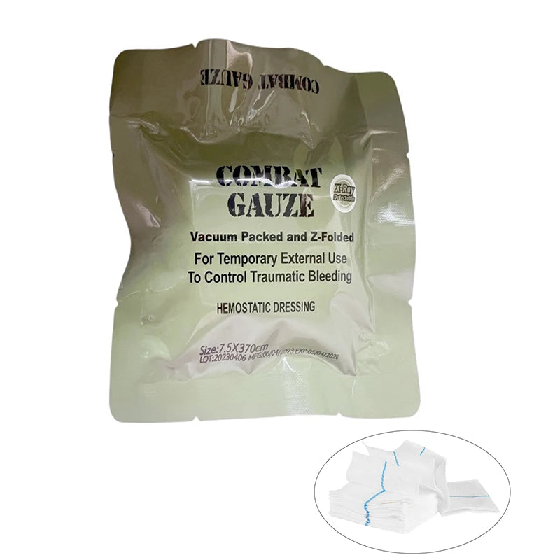 Kaolin Gauze Combat Hemostatic Emergency Trauma Z-Fold Soluble For Ifak Tactical Military First Aid Kit Medical Wound Dressing Oasis Select Default Title