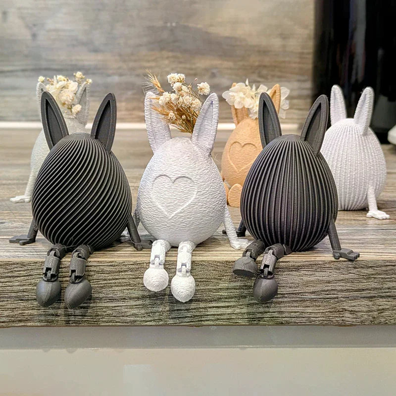 3D Easter Rabbit Egg Model With Movable Joints Egg Ornament Articulated Egg Statue Home Office Decor Easter Decor Perfect Gift Oasis Select