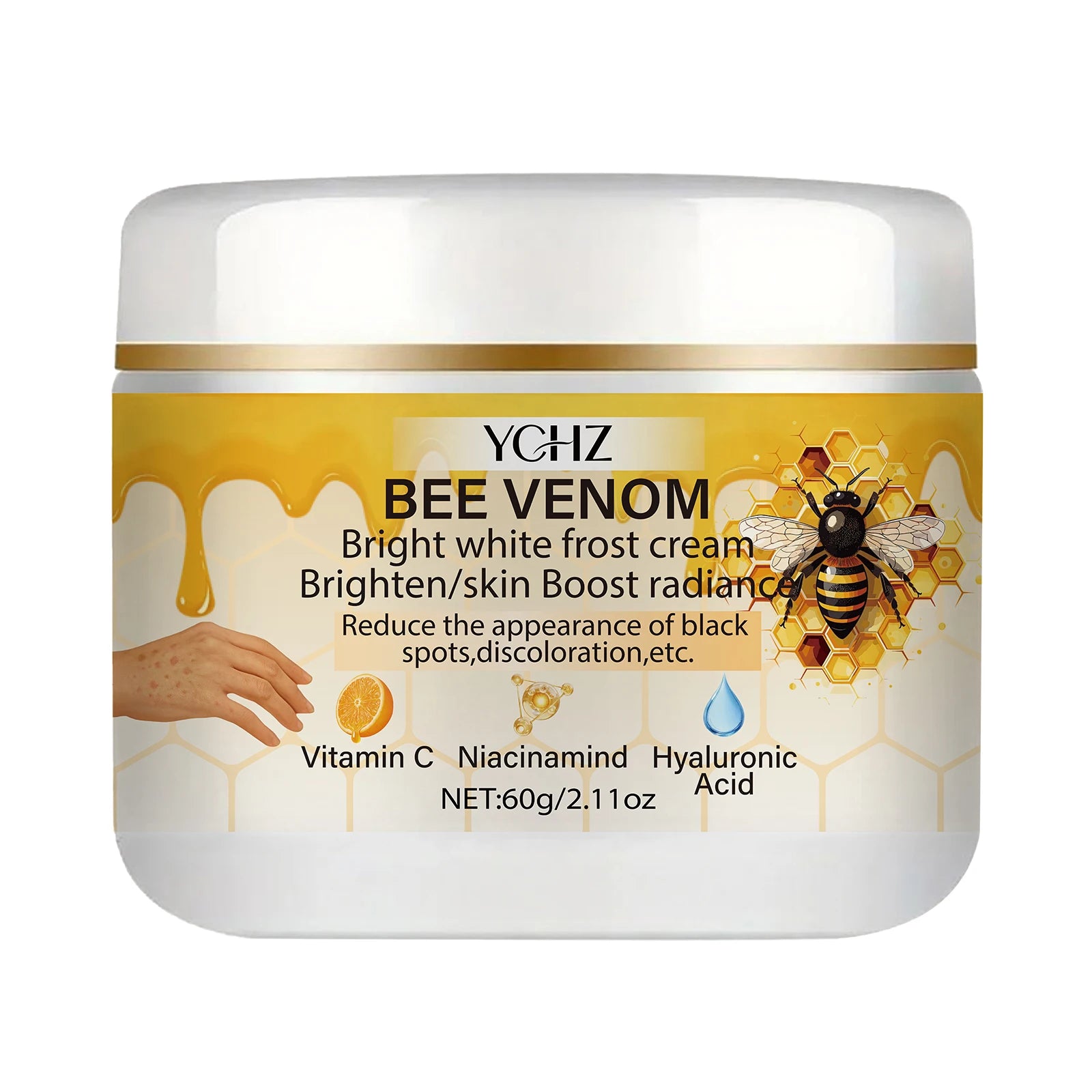 YCHZ Bee Venom Brightening Moisturizing Cream 60g – Unisex Brightening Face Cream Oasis Select 1Pc 60g
