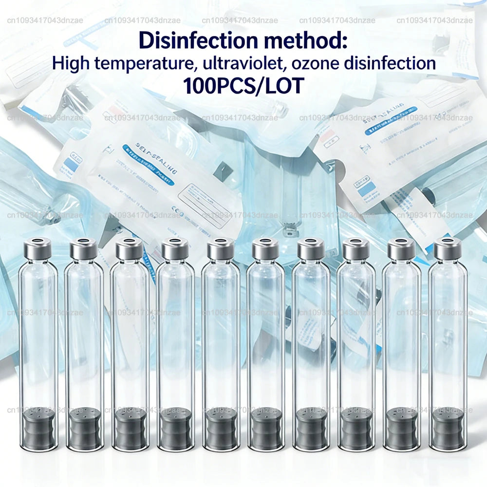 100pcs Empty 3ml Glass Cartridges – Disposable Injection Pen Cassettes