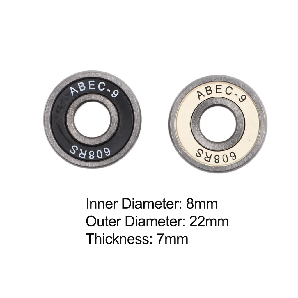 8pcs 608RS ABEC-9 Precision Skateboard Bearings Quiet Glide High Carbon Steel For Longboard Drift Board Roller Skates Upgrade Oasis Select