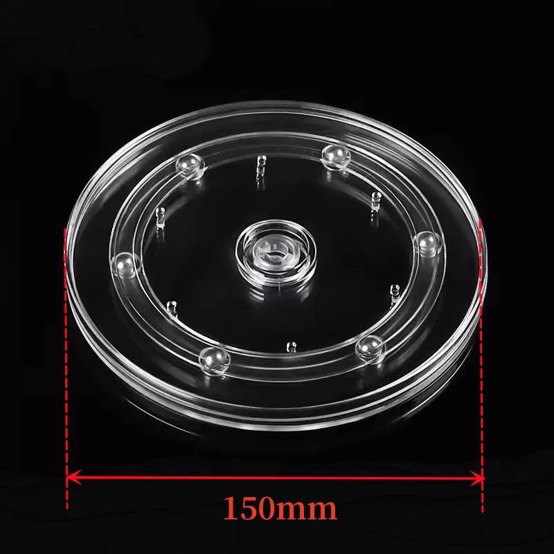 Turntable Acrylic 360 Rotating Display Stand Transparent Round Base Lazy Susan Jewelry Decor Swivel Plates Furniture Hardware Oasis Select 6 inch