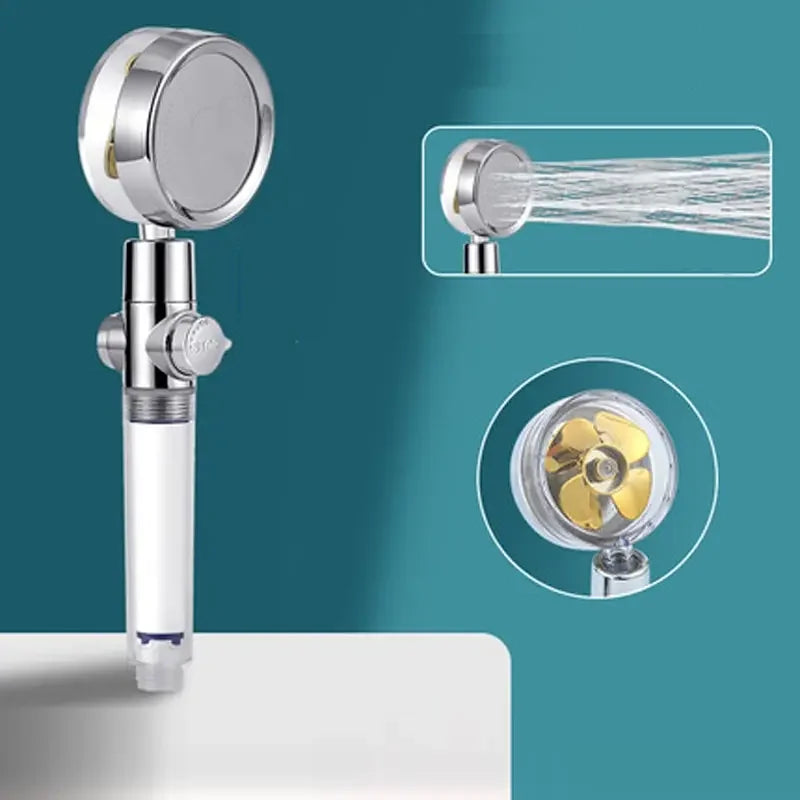 Pressurized Shower Head Water Saving 360 Rotating Twin Turbo Pressurized Propeller Fan Shower Head Bathroom Accessories Oasis Select