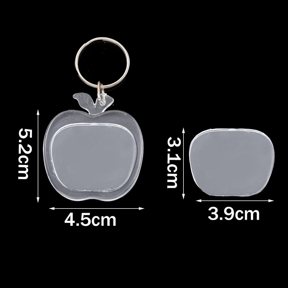 5pcs Acrylic Photo Frame Keychain Holder Photo Picture Insert Blank Keyring with Split Ringfor DIY Craft Jewelry Making Oasis Select 45X52mm