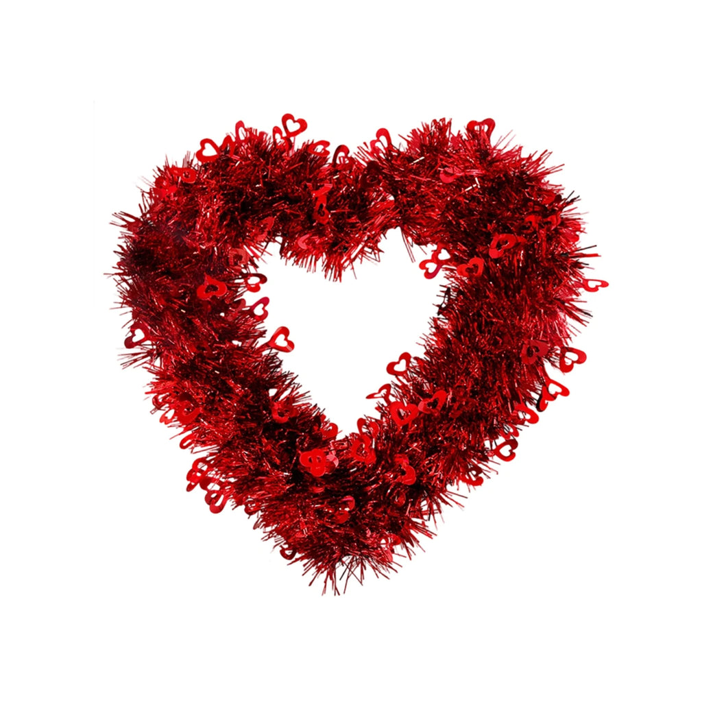Red Heart Glitter Wreath – Valentine's, Wedding & Party Decor Holiday Wreath Decor Oasis Select Red