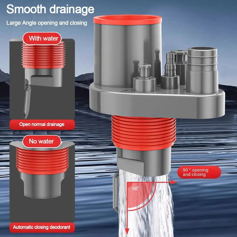 Anti odor Sink Drain Pipe Adapter Sealing Ring Multifunctional Kitchen Basin Sewer Branch Universal 5 in 1 Oasis Select
