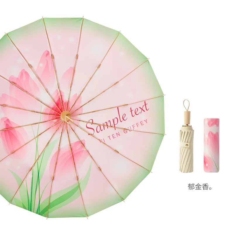 16 Bone titanium silver sun umbrella super sun protection UV umbrella sunshine and rain umbrella Oasis Select 25