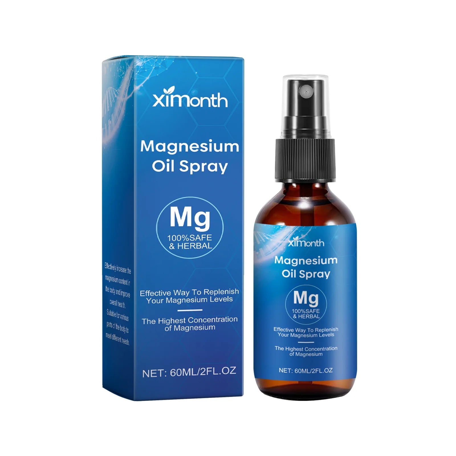 Ximonth Magnesium Oil Spray – Sleep, Muscle Pain & Skin Magnesium Oil Spray Oasis Select 60ml boxed