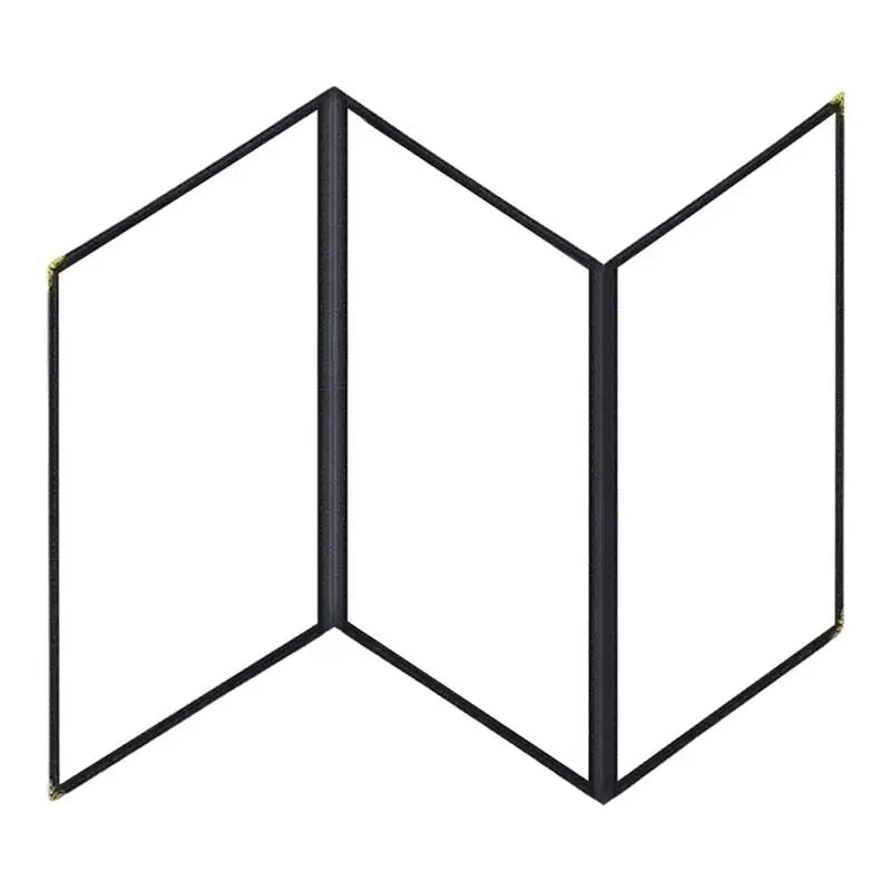 Foldable A4 PVC Menu Cover Transparent Double Panels Reusable Holder for Family Gathering Dinner Party Oasis Select Black 3 Fold Pages