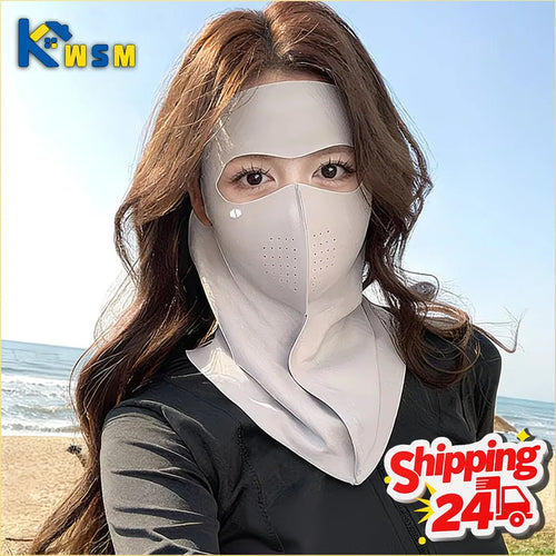 1-10PCS 3D Ice Silk Sun Face Mask Women UV Protection Cooling Breathable Dustproof Balaclava for Outdoor Sports Cycling Oasis Select