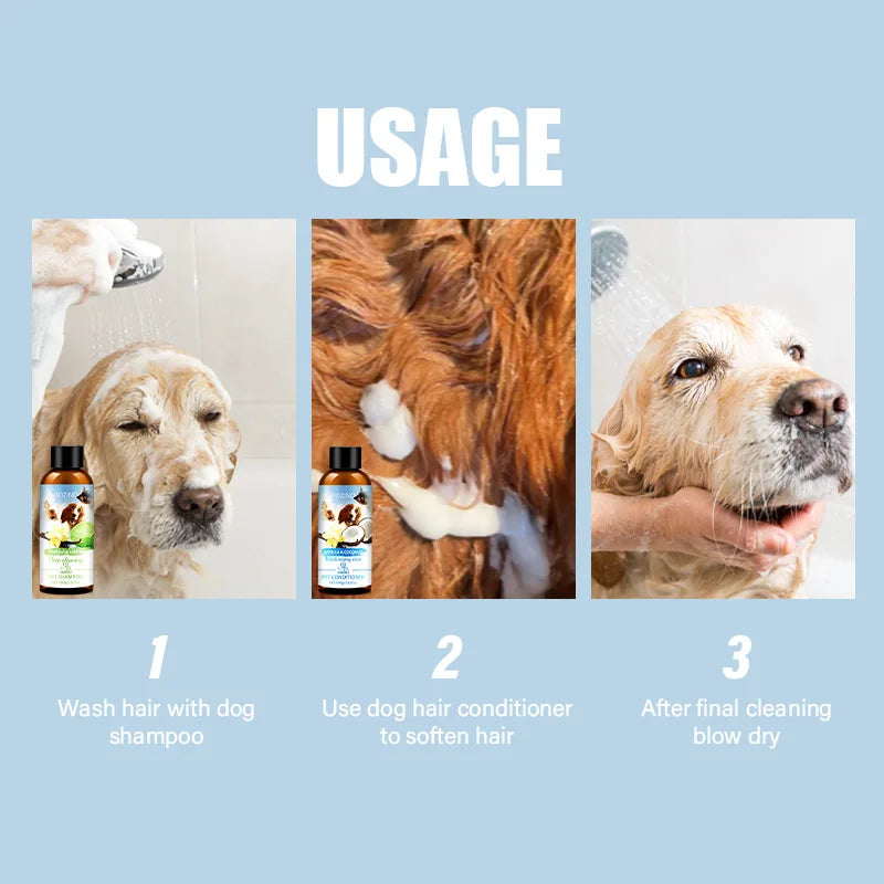 Pet Shower Gel and Conditioner Combo Pack, Perfect Clean Shampoo and Conditioner, Chemical Free, for Pets Cats and Dogs Oasis Select