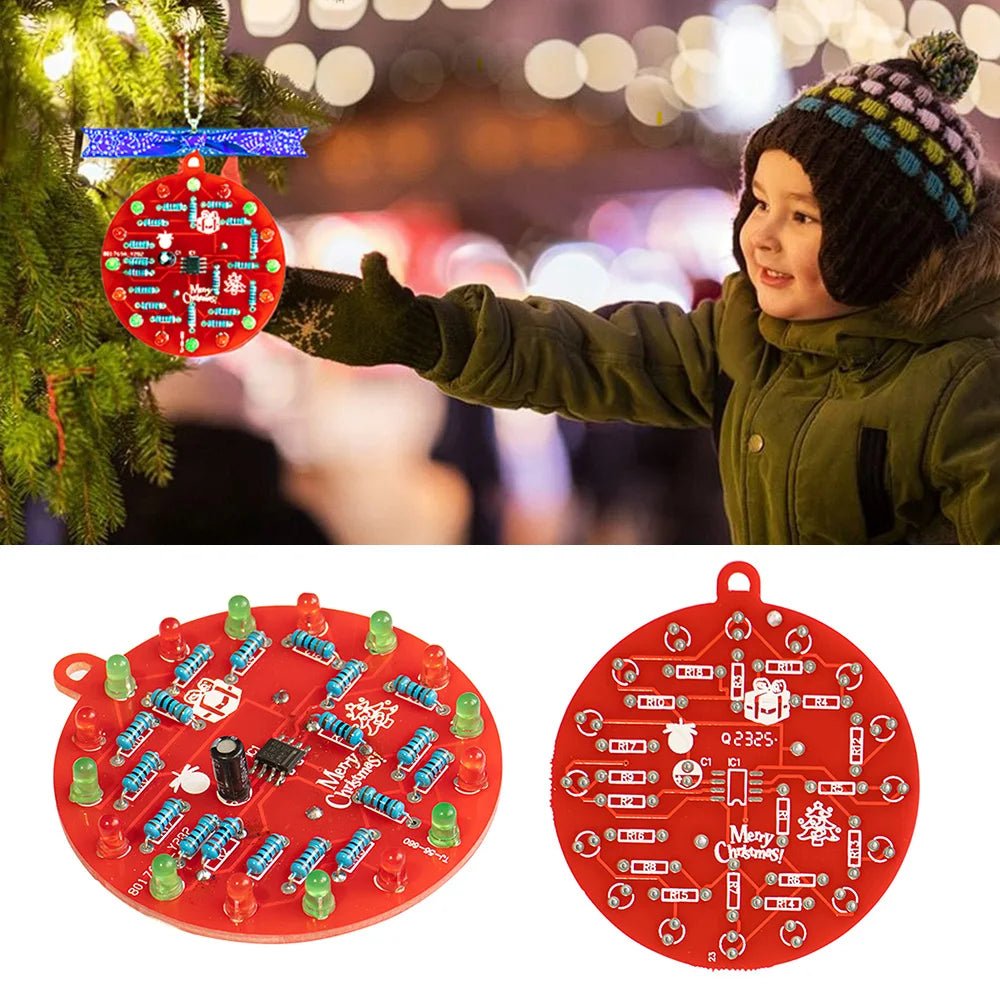 DIY Electronic Kit NE555 Red And Green LED Christmas Tree Decoration Flashing Light Electronic Component Fun Soldering DC 3V Oasis Select