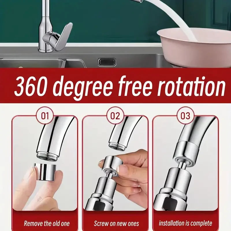 Universal Faucet Extender Bubbler – Splashproof Kitchen Tap Spout