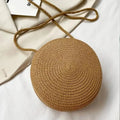 Round Straw Crossbody Bag – Minimalist Women's Shoulder Purse