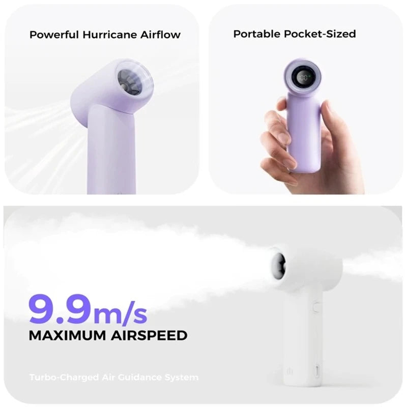 URGGU Portable Turbo Fan – 5 Speeds, 10Hr Battery, Handheld