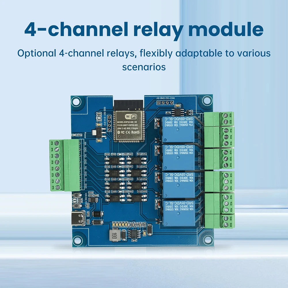 ESP32 RS485 Modbus Wifi Bluetooth Relay Optocoupler Isolation Module Tyep C 4/8 Channel Relay Module DC 9-24V Oasis Select