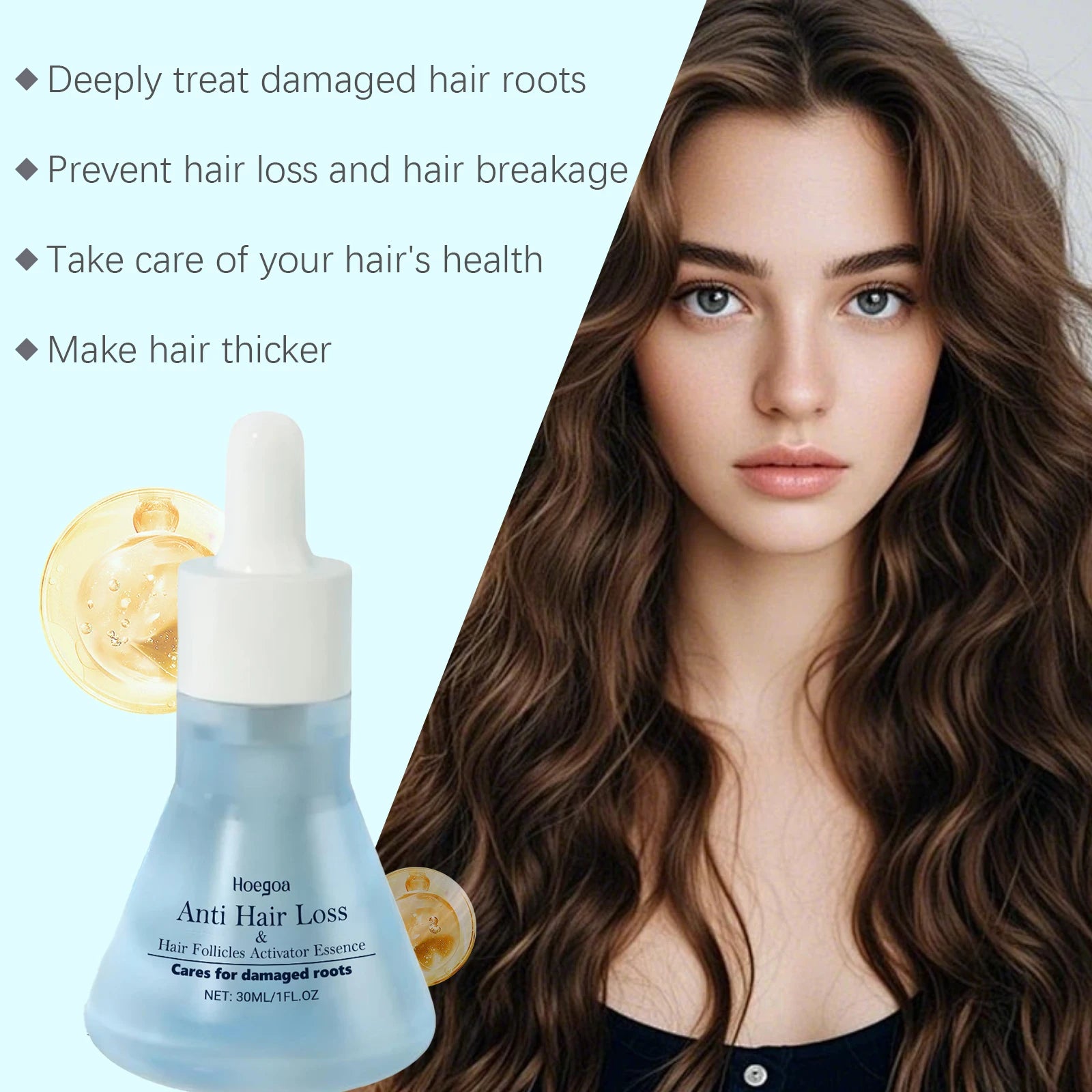 Anti-Hair Loss Breakage Nourishing Hair Serum Repairs Damaged Roots Follicles Moisturizes Scalp Smooth Silky Hair Care Essence Oasis Select
