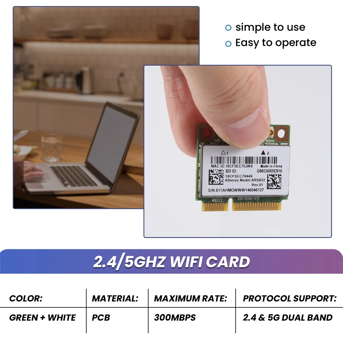 AR5B22 2.4/5GHz Dual Band Wifi Card 802.11Ac Bluetooth 4.0 Wireless WLAN Card for Y400 Y500 Y410P S215 U330 U430 Oasis Select