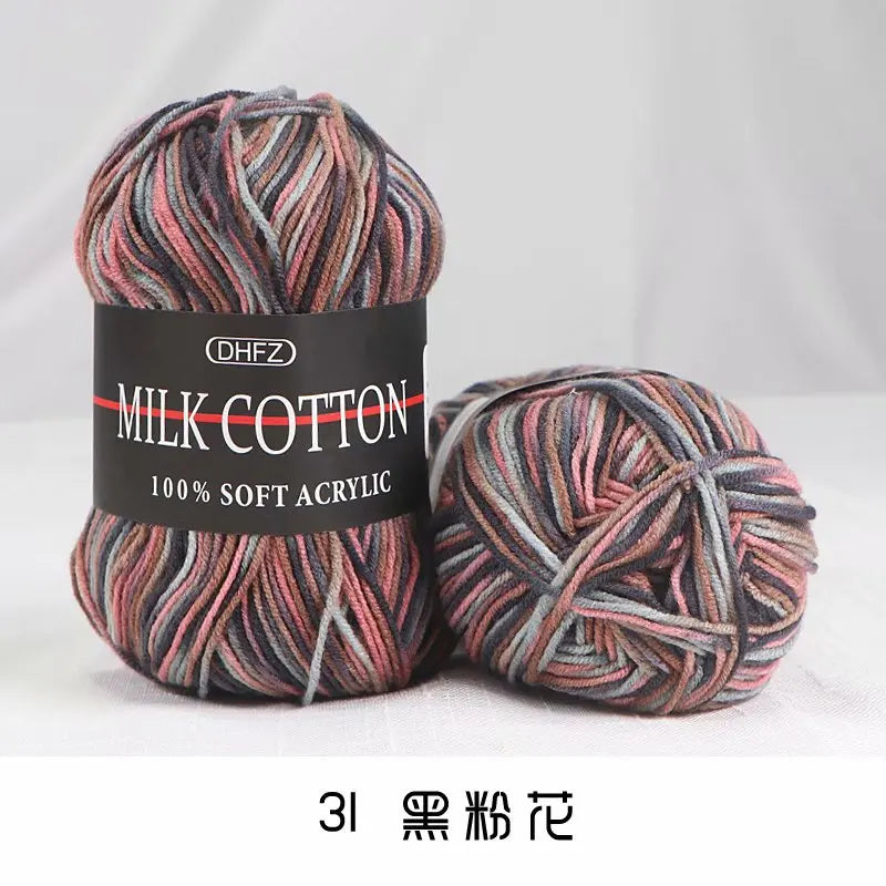 DIY Three Strands Graded Section Dyed Wool Medium Fine Cotton Thread