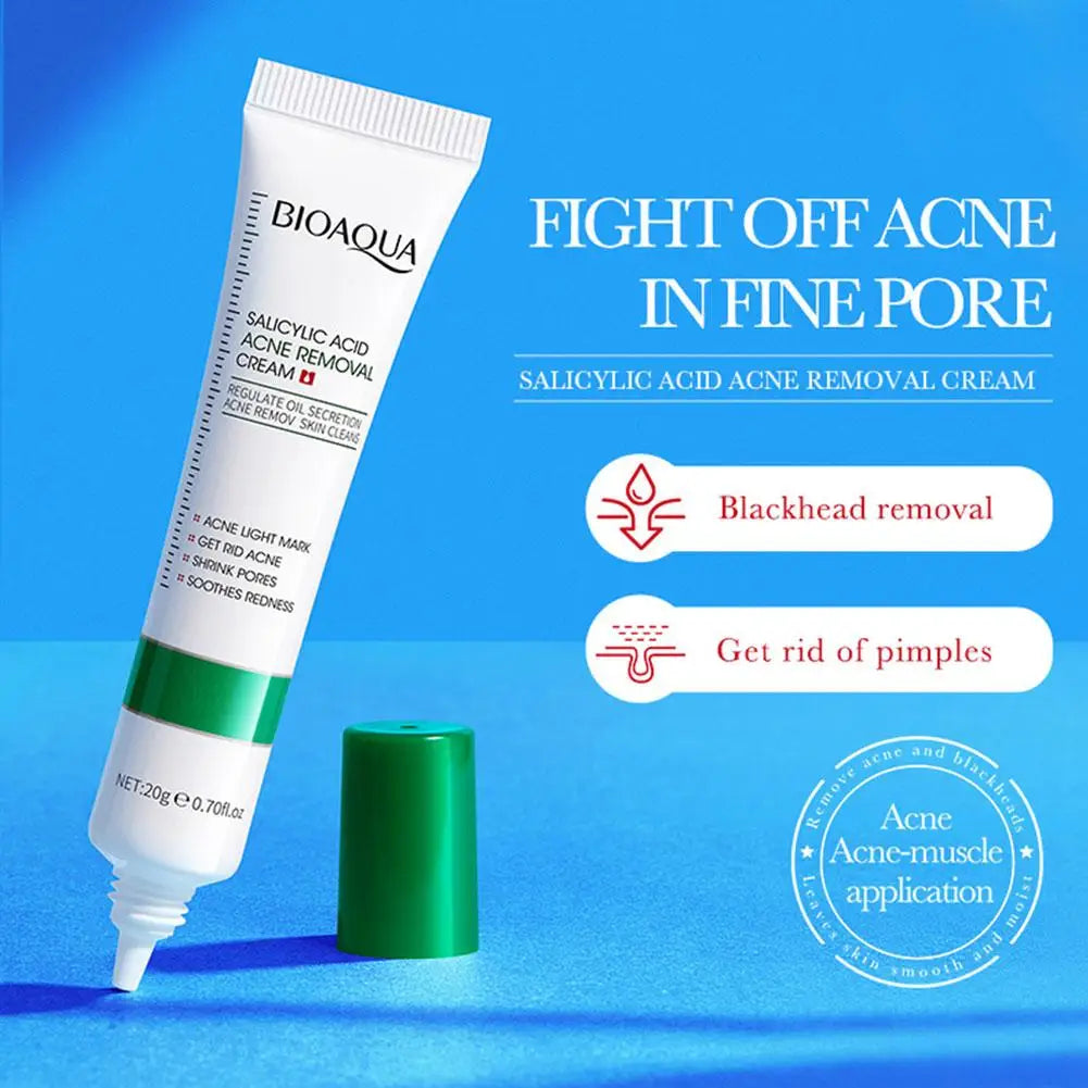 BIOAQUA Salicylic Acid Face Cream Acne Treatment Scar Mark Repair Moisturizing Blackhead Remover Facial Cleanser Skin Care Oasis Select