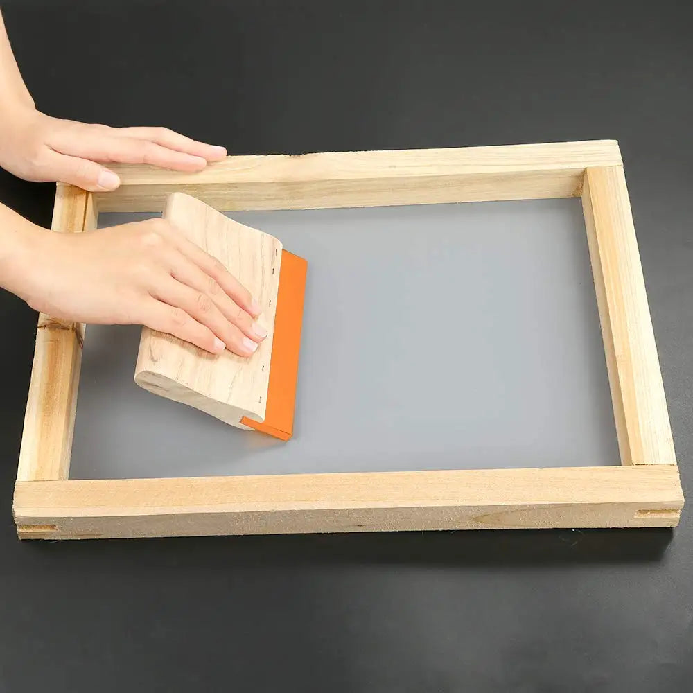 Screen Printing Squeegee with Wooden Anti-Slip Handle, High-Elastic Silicone Blade, Water-oil dual use, Anti-stick, Easy clean Oasis Select