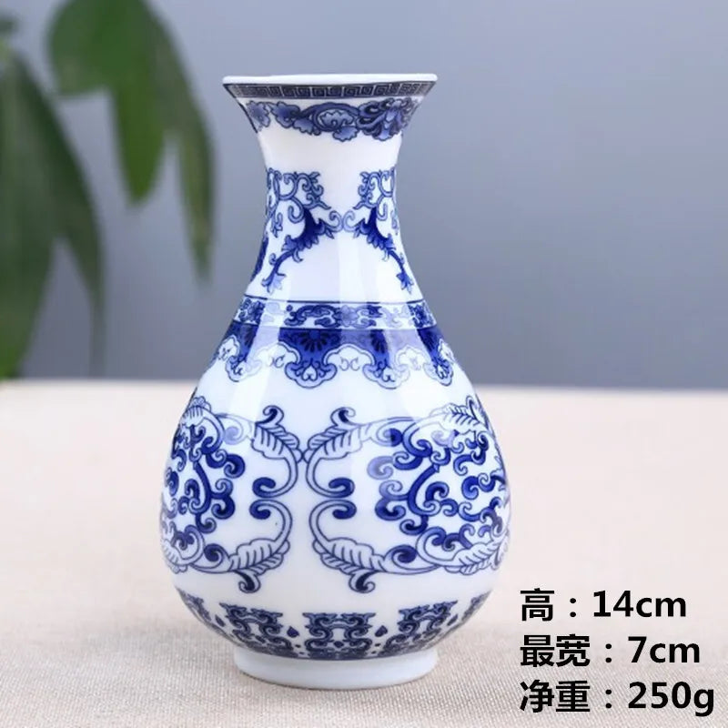 Chinese Table Antique Blue White Porcelain Vase Decoration Crafts