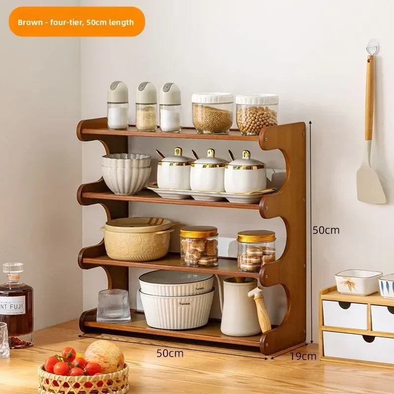 Kitchen Rack Household Countertop Multifunctional Seasoning Storage Rack Countertop Multi-layer Vertical Dust Storage Rack Oasis Select 4-50cm