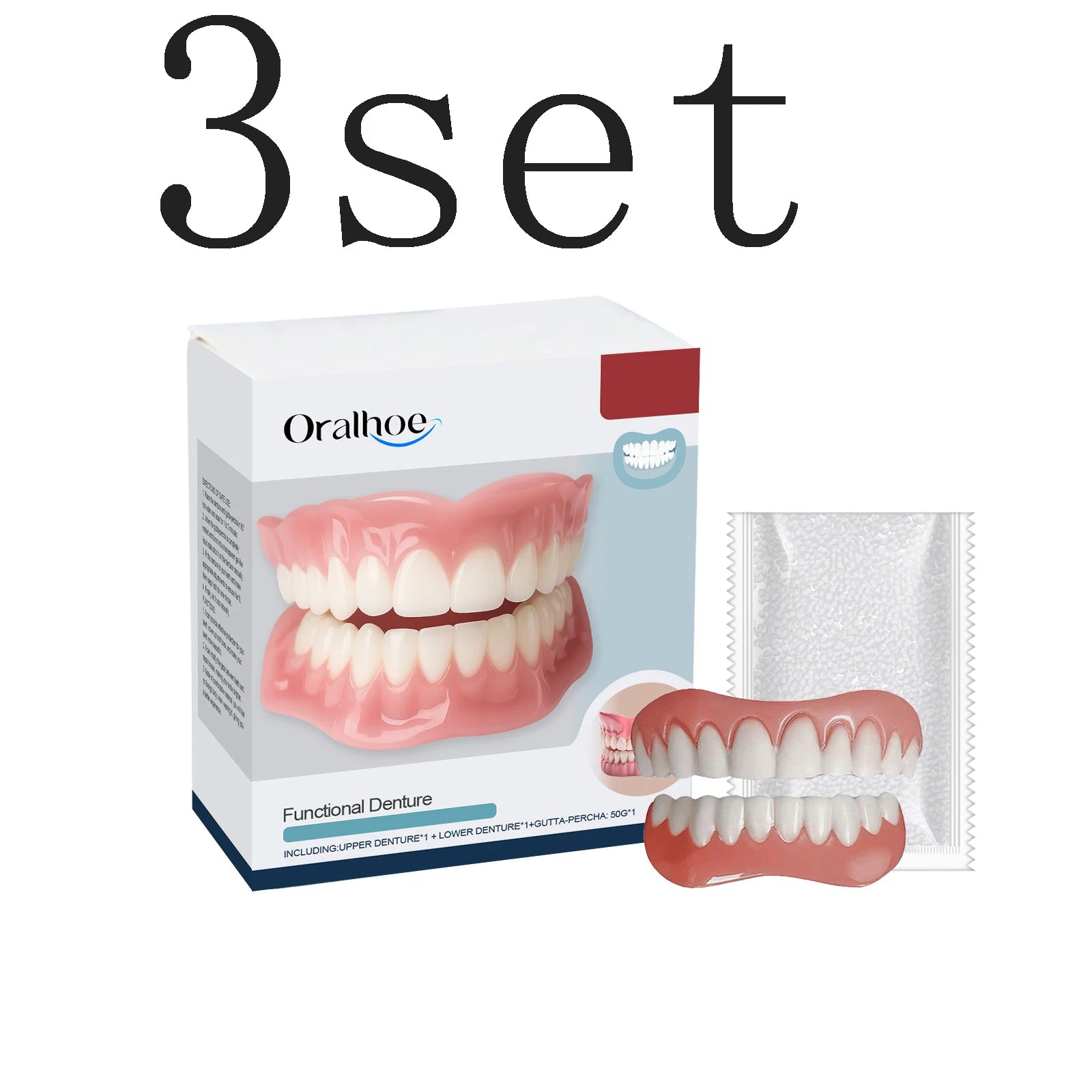 Denture Decoration Set - Denture Decoration Set for Enhancing Smile Aesthetics, Natural Fit and Comfortable Material Oasis Select 3set