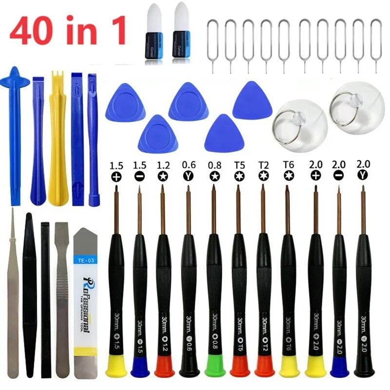 28 40 43 in 1 Mobile Phone Repair Tools Opening LCD Screen Pry Repair Tool Kits Tablet Phone Screwdriver Tools for iPhone iPad Oasis Select 40 in 1