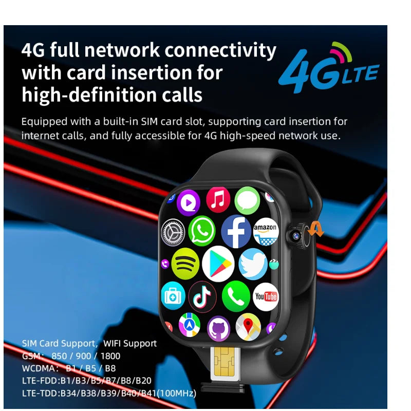 Original VP29 Smartwatch 4G LTE Android 2.29inch 8MP HD Camera Whatsapp App Store Video Calling 256GB Rom Men Smart Watch Women Oasis Select