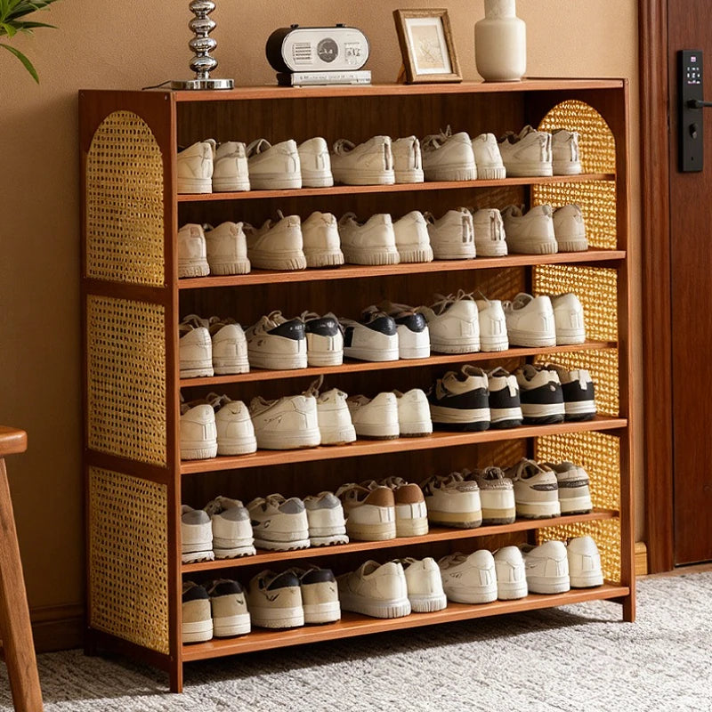 Simple shoe cabinet home door multi-layer baffle shoe rack corridor entrance economical home storage simple shoe cabinet Oasis Select